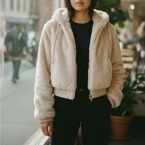 Zara Cream Teddy Jacket for Women